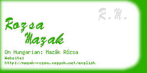 rozsa mazak business card